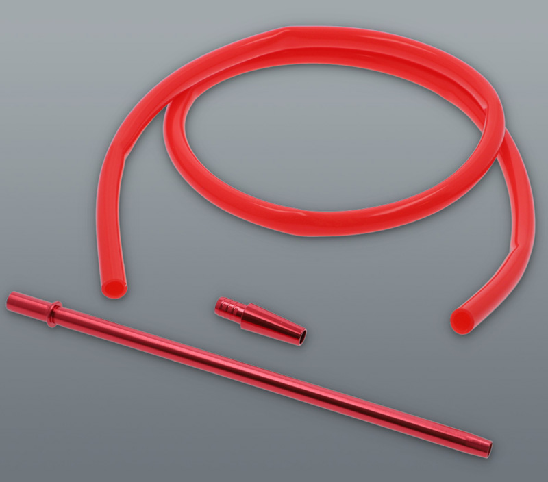 Silikónová hadička k vodnej fajke 180cm červená s náustkom
