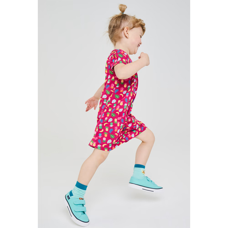 JAKO-O - Dievčenské šaty s celoplošným motívom č.152/158