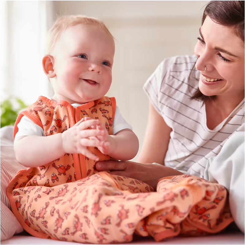 JAKO-O - Detský letný mušelínový spací vak ružový Krab 70cm