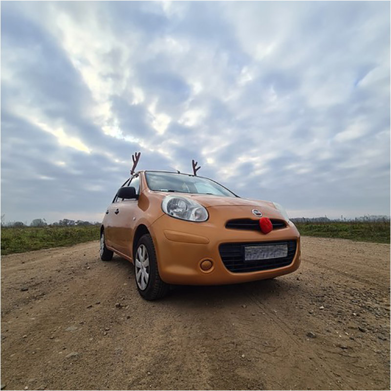 Vianočná ozdoba na auto Parohy soba s nosom