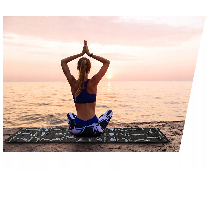 Podložka fitness na cvičenie jógy s plánikom cvičení - 28 polôh