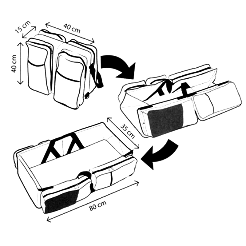 Profesionálna prebaľovacia cestovná taška 4v1