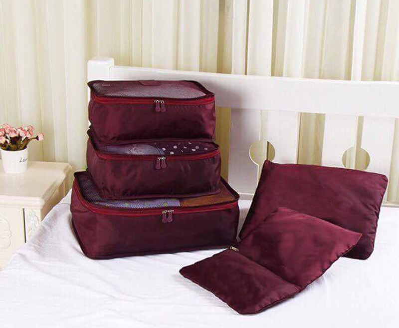 Cestovný organizér 6 dielny bordový