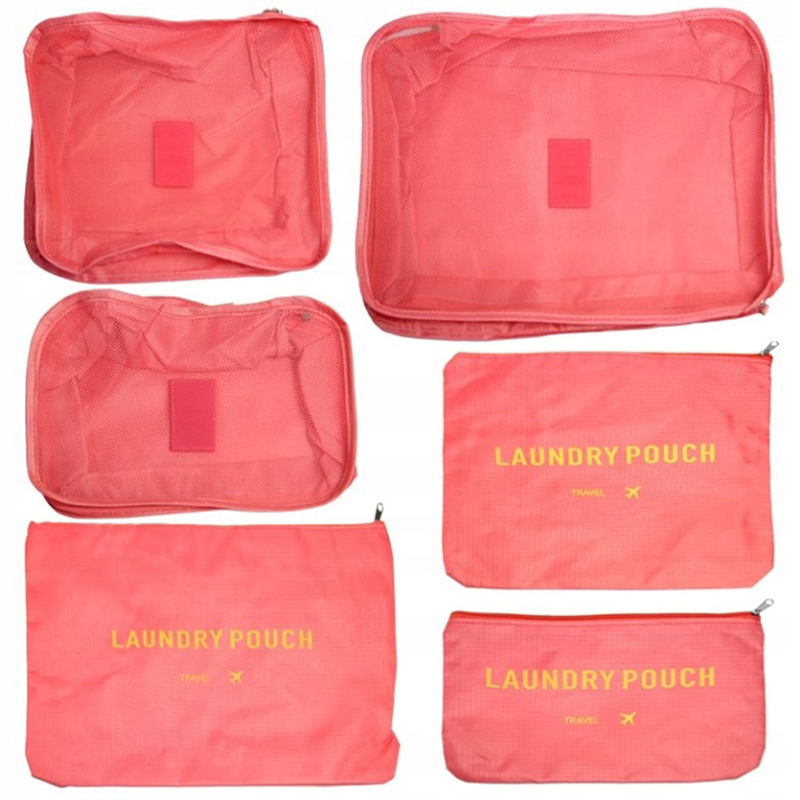 Cestovný organizér 6 dielny ružový
