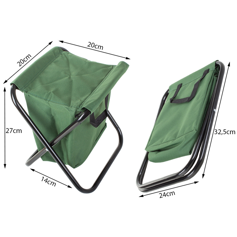 Turistická skladacia stolička s taškou zelená