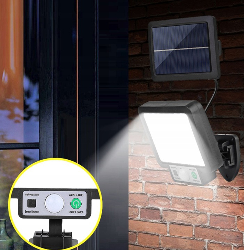 Solárna COB lampa 72 LED so snímačom pohybu