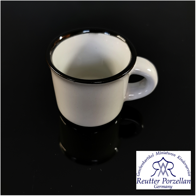 Reutter Porzelan - Porcelánový hrnček a´la Oceľový hrnček 8cm