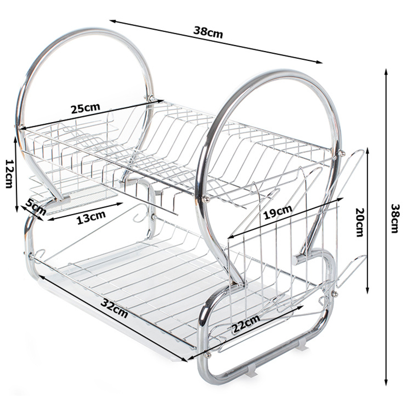 Odkvapkávač kovový dvojposchodový s táckou 38x38x38cm