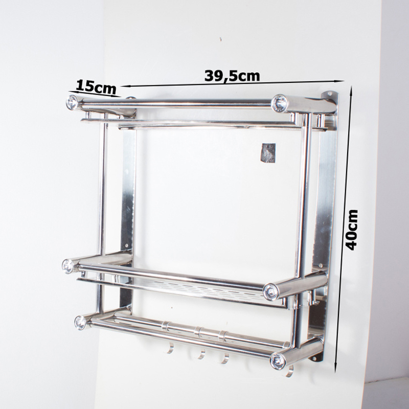 Nástenná polička do kúpeľne dvojposchodová