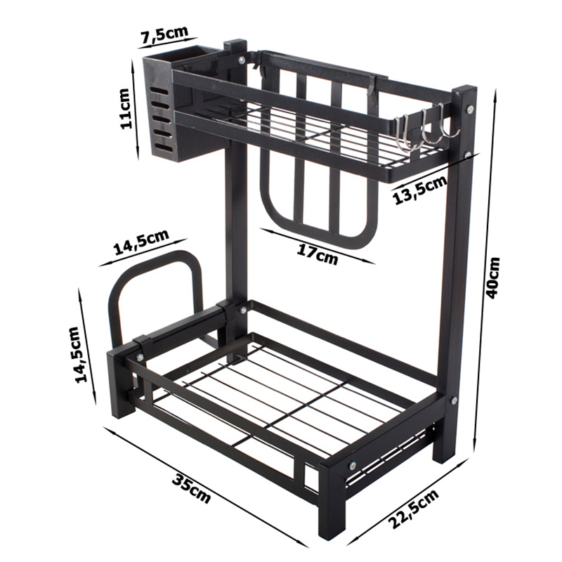 Kuchynský organizér kovový dvojposchodový