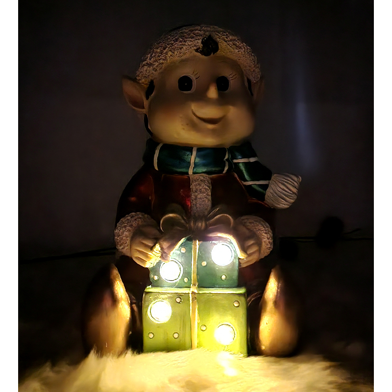 Vianočný škriatok s LED darčekmi