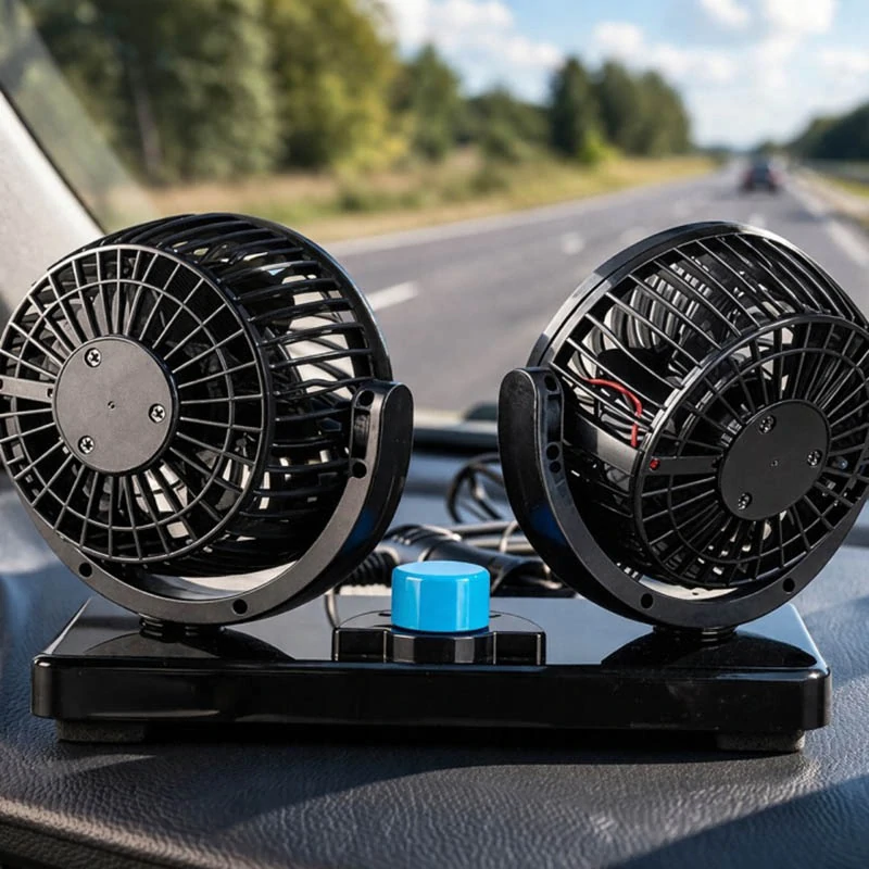 Dvojitý ventilátor do auta 12V