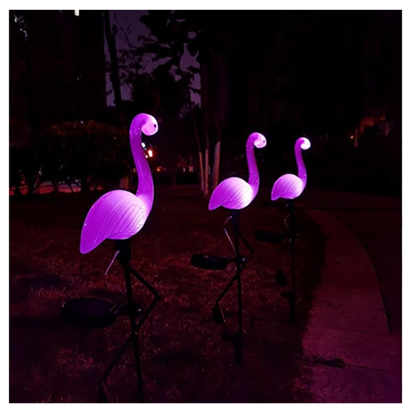 Solárna záhradná lampa - plameniak