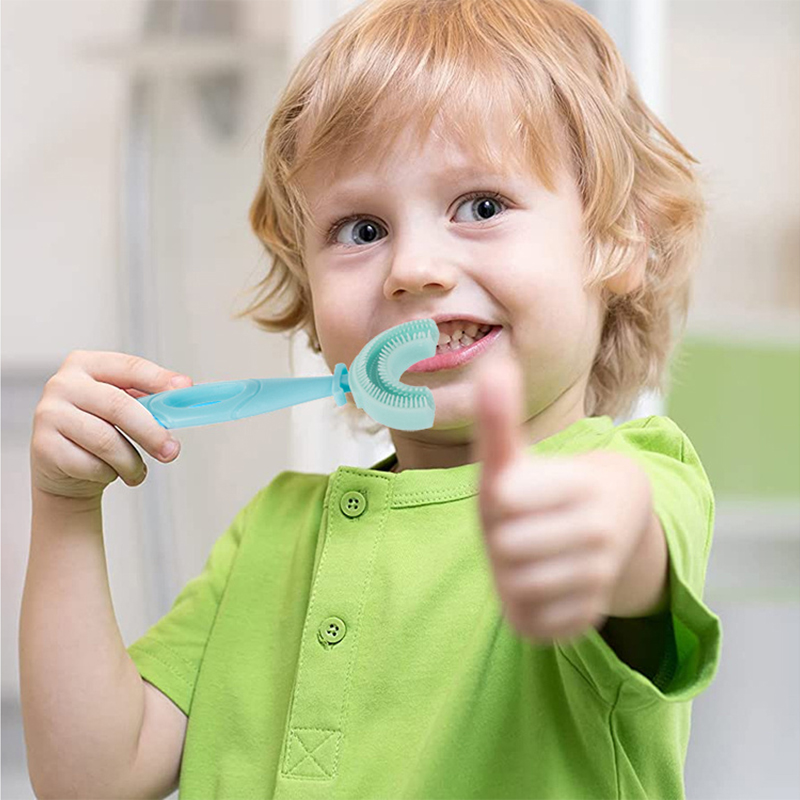 Silikónová zubná kefka pre deti modrá