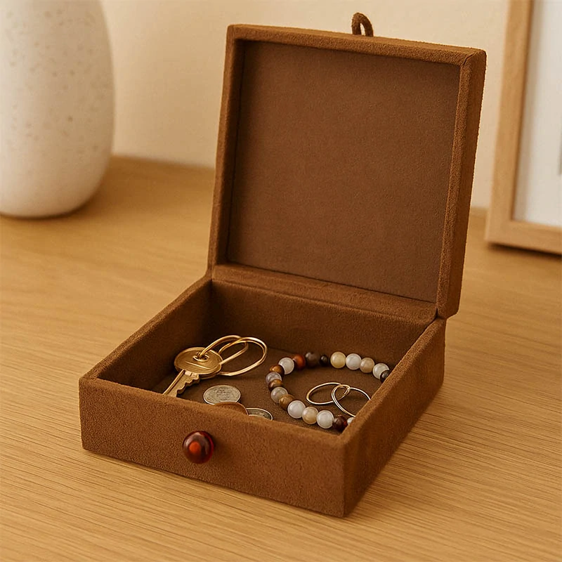 Elegantná čalúnená šperkovnica vintage retro