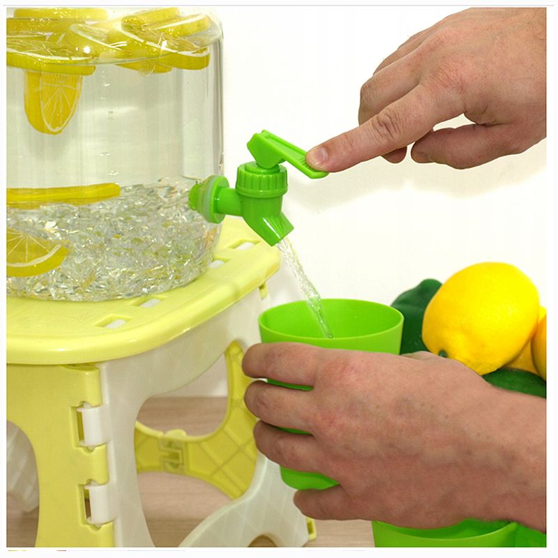 Nádoba na nápoje s kohútikom 2,5L + 4 poháre zelená