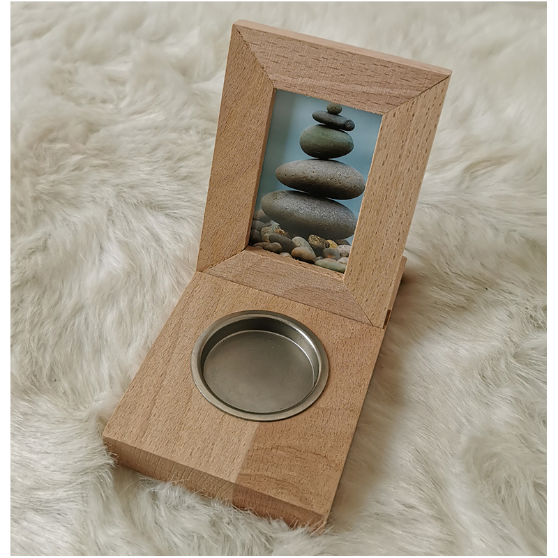 Memory - Drevený rám na fotografiu so stojanom na sviečku