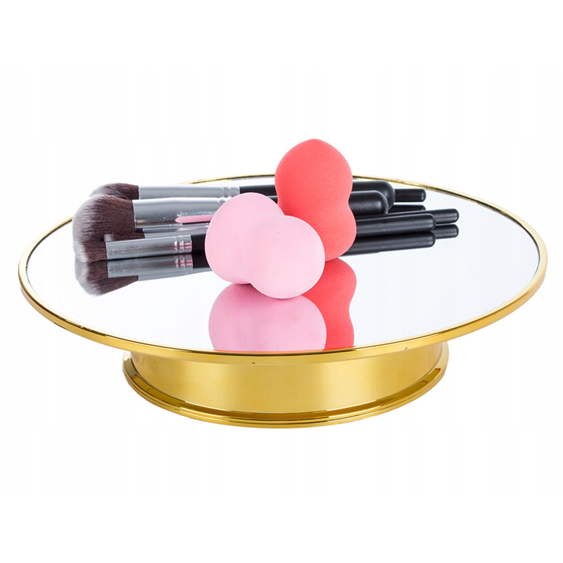 Otočný podstavec na fotografovanie so zrkadlom zlatý