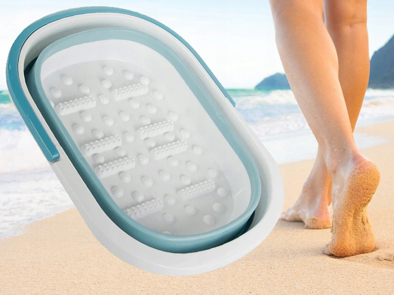 Prenosná masážna vanička na umývanie nôh modrá