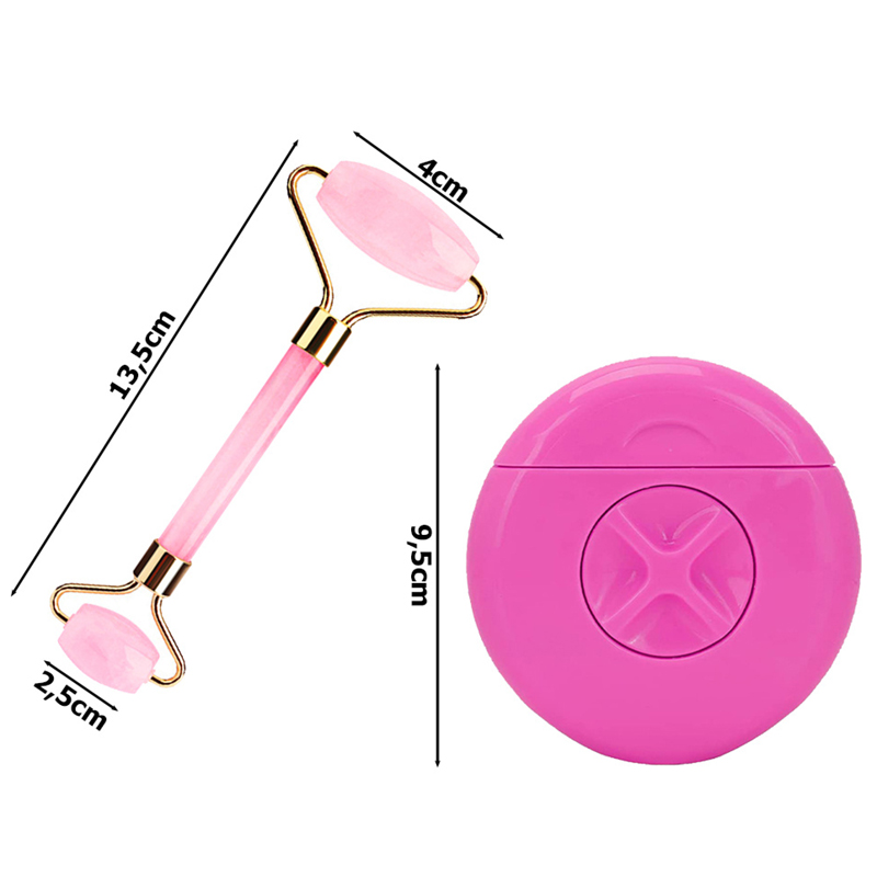 Jadeitový masážny valček na tvár s holiacim strojčekom 3v1