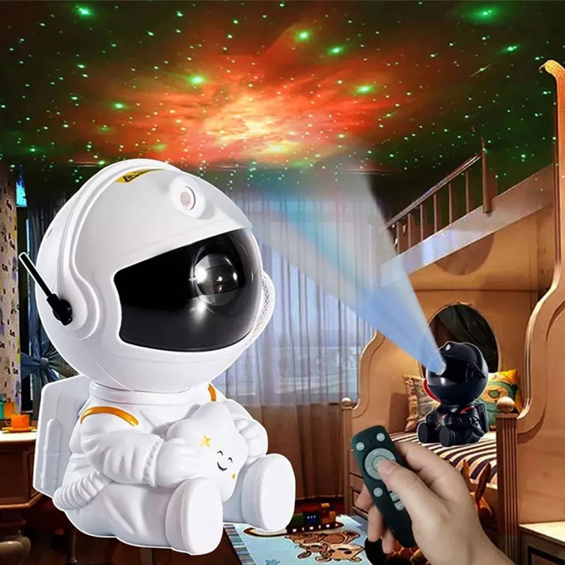 Projektor hviezd Astronaut sediaci čierny