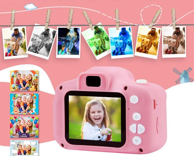 Detský digitálny multifunkčný fotoaparát Jednorožec – ružový