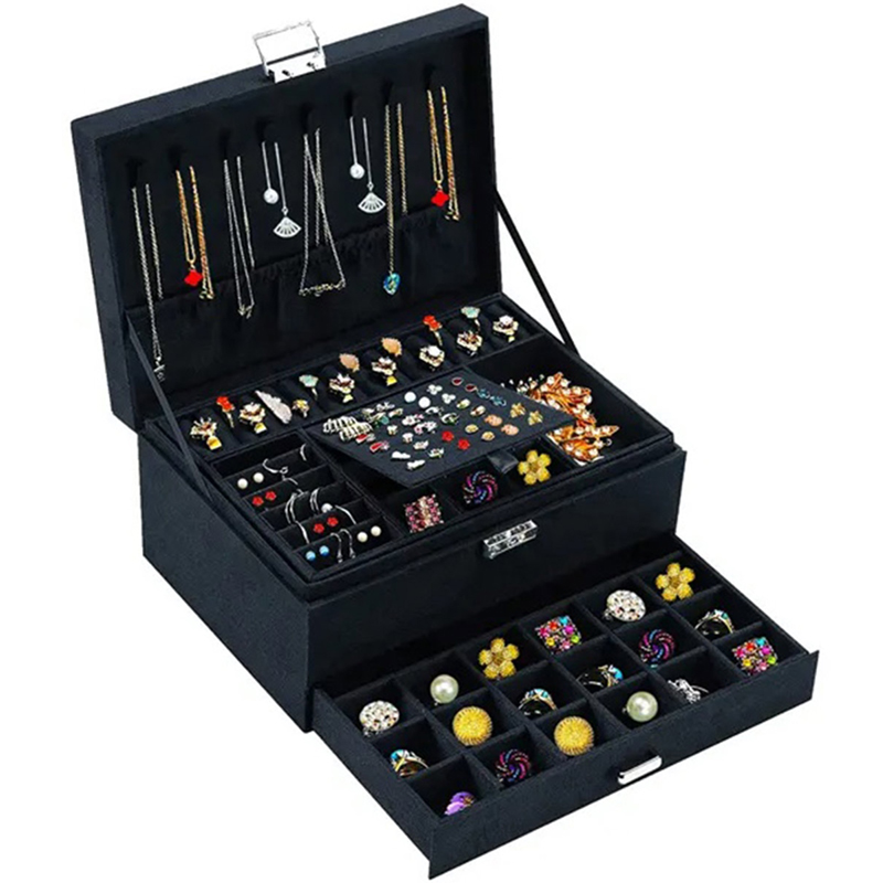 Kufrík na bižutériu čierny