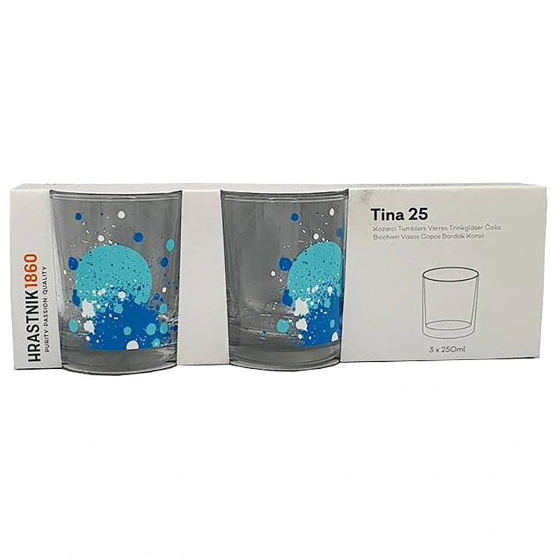 TINA25 - Sklenené poháre na nápoje 250ml - 3ks