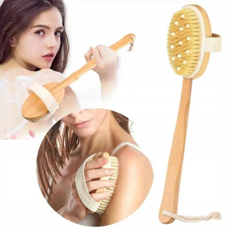 Drevená masážna kefa do kúpeľne