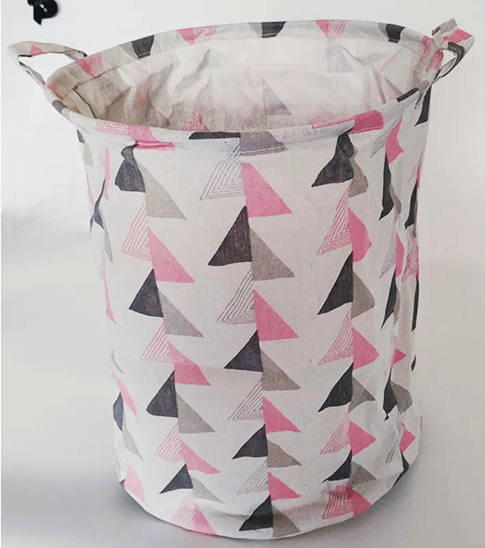 Kôš na prádlo organizér okrúhly ružový 45L