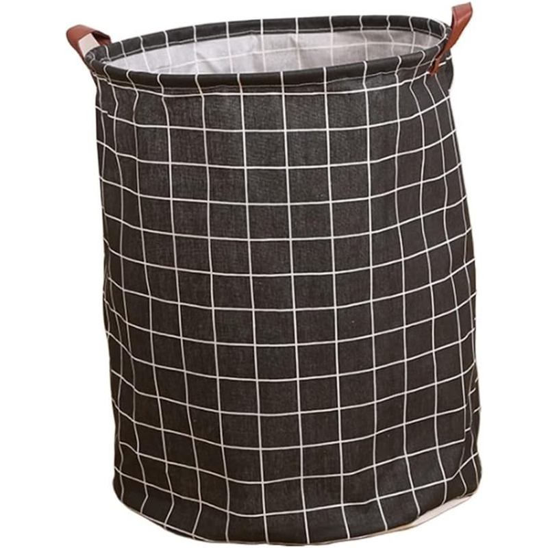 Kôš na prádlo organizér okrúhly čierny 45L