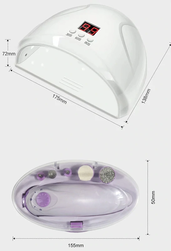 Sada na manikúru 2v1 lampa + frézka na nechty
