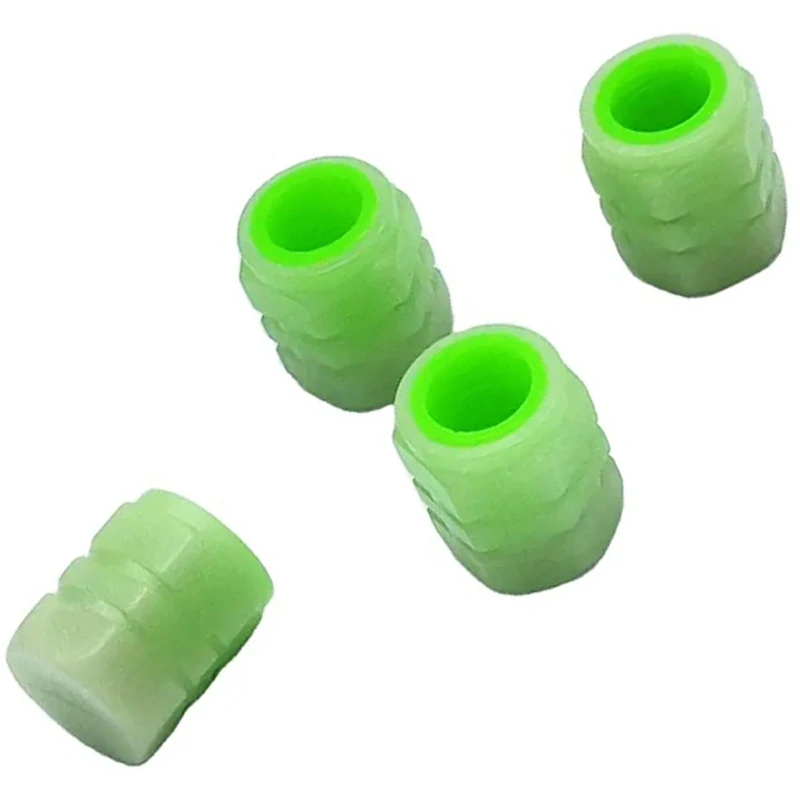 Svietiace čiapočky na ventily automobilov 2ks zelené