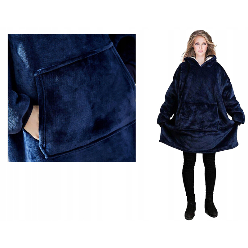 Teplá bunda XXL Oversize unisex tmavomodrá