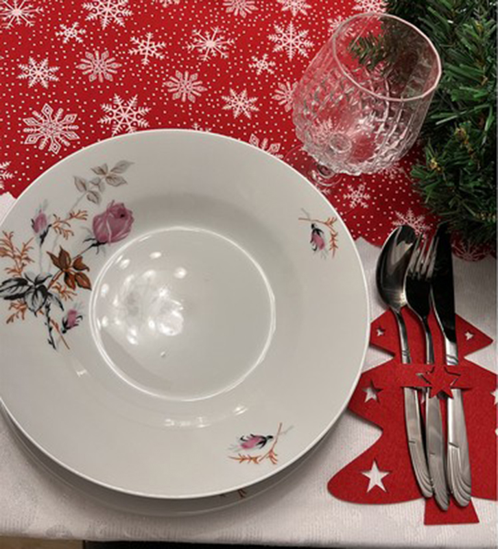 Vianočný obal na príbor Stromčeky (sada 12ks)