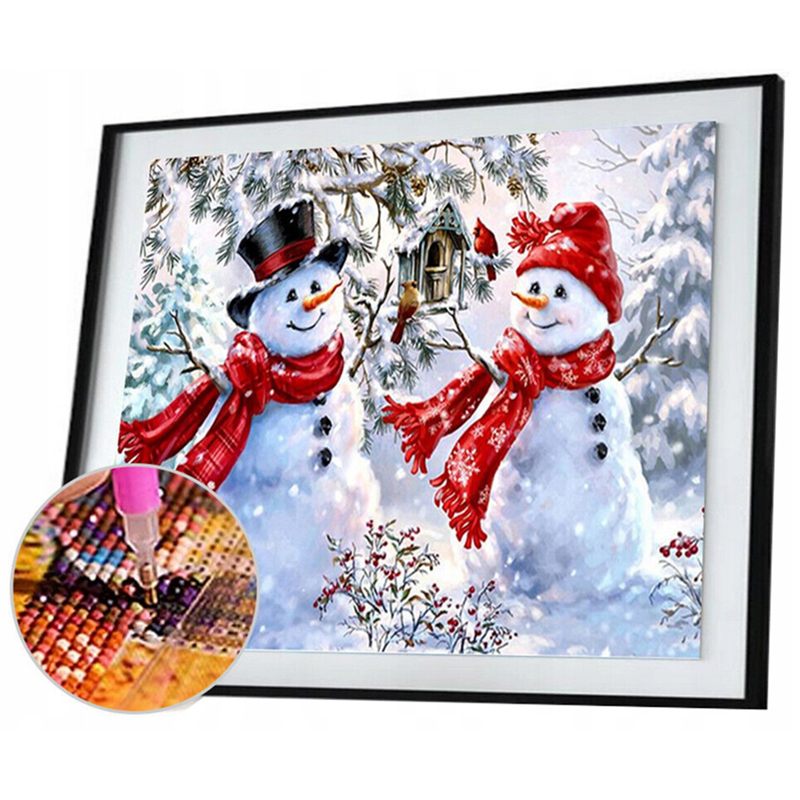 Diamantová výšivka Snehuliaci