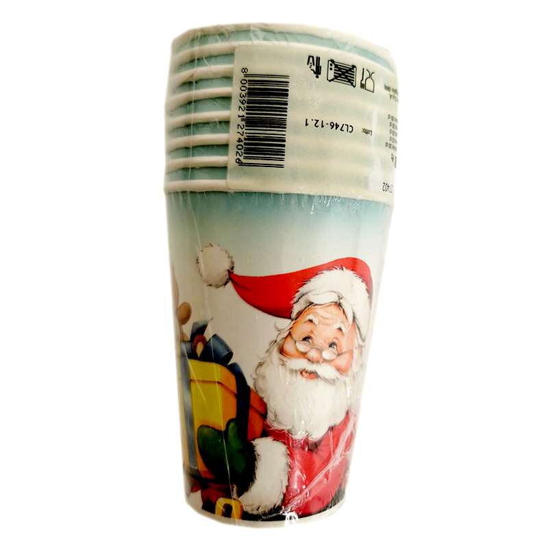 Perla Fiesta - Papierové poháre 200ml vianočné 8 ks