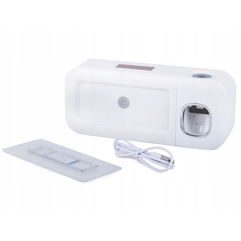 Držiak na zubné kefky s UV sterilizátorom a dávkovačom