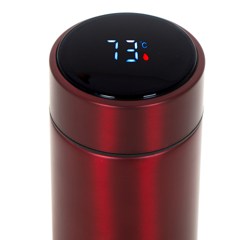 Smart termo hrnček LED 500ml bordový