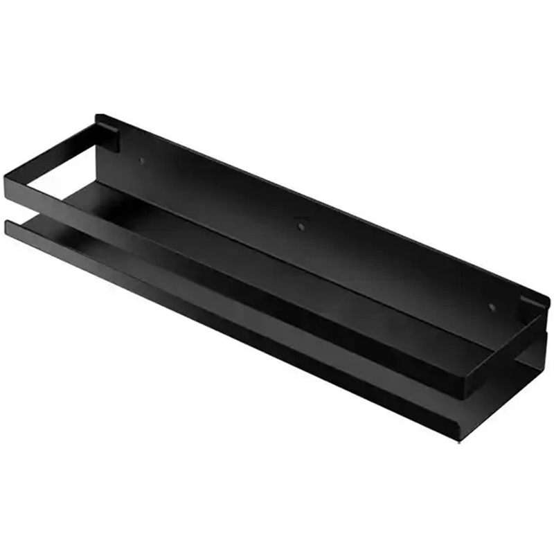 Nástenná kúpeľňová polička kovová čierna 50cm