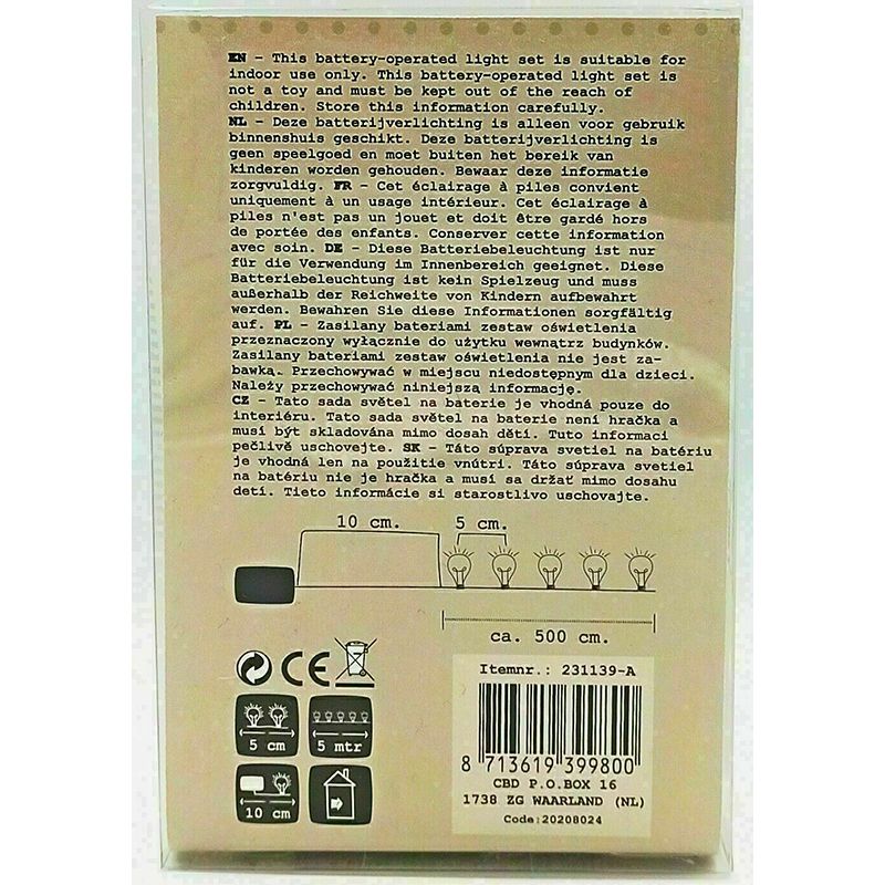 LED reťaz 5m 100LED farebná s časovačom