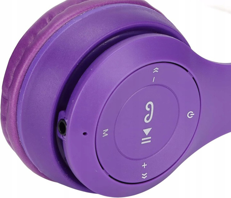 Slúchadlá BT s mikrofónom LED fialové