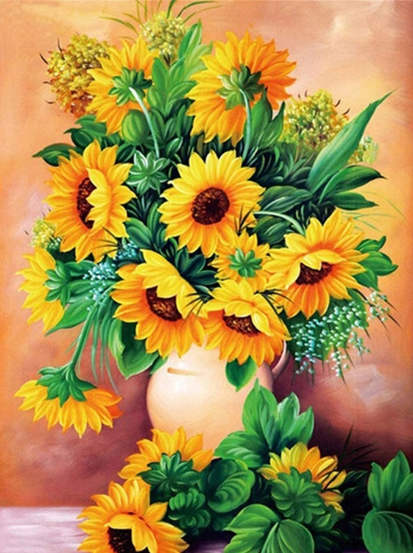 Diamantová výšivka 30x40cm Slnečnice