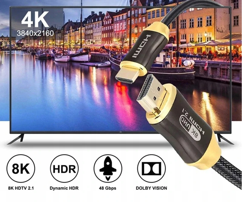 Kábel HDMI 2.1 UHD 8K Gold 3m