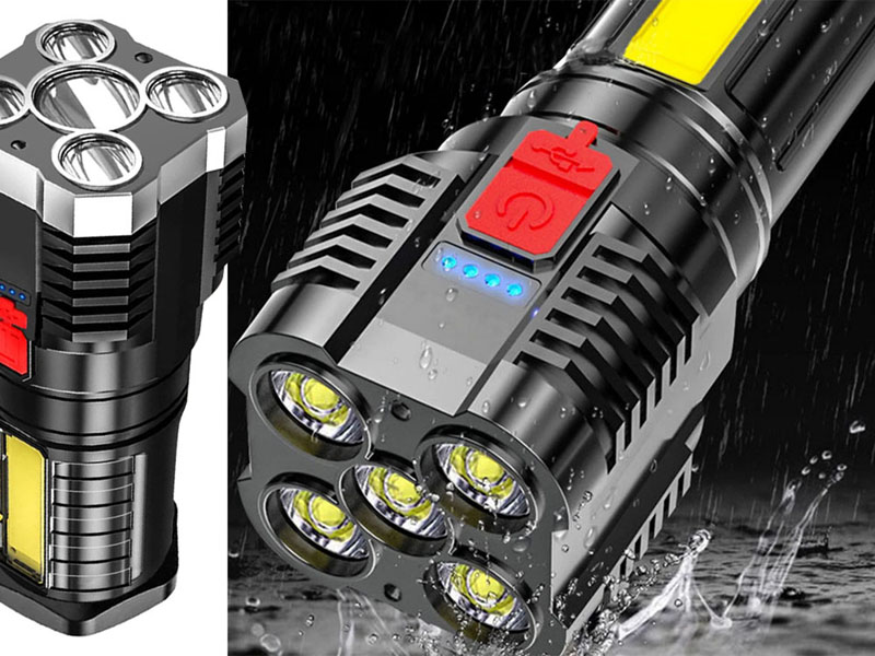 Baterka 5LED COB 2v1 nabíjateľná