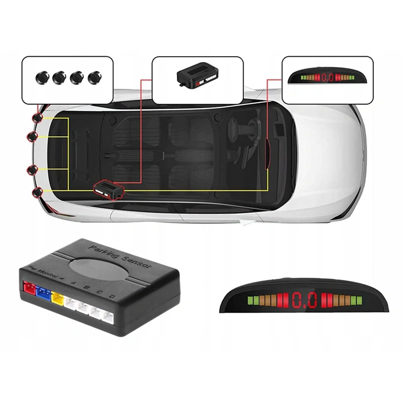 Parkovacie senzory s riadiacou jednotkou a LED indikátorom