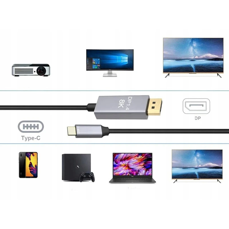 Kábel Display Port - USB typu C 1,8m