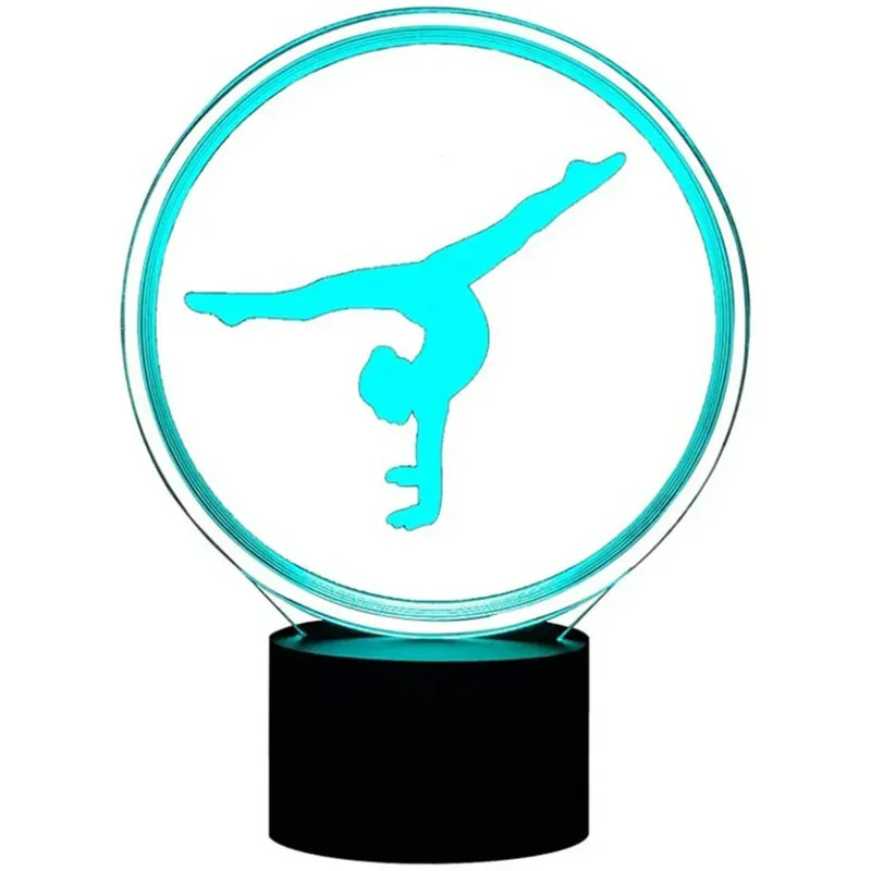 Nočná lampa 3D Gymnastika s diaľkovým ovládaním
