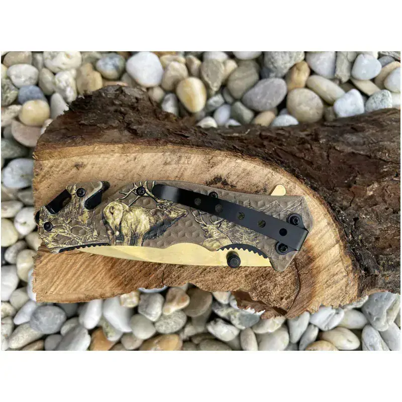 Nôž záchranársky Kandar Jeleň gold 21/9cm