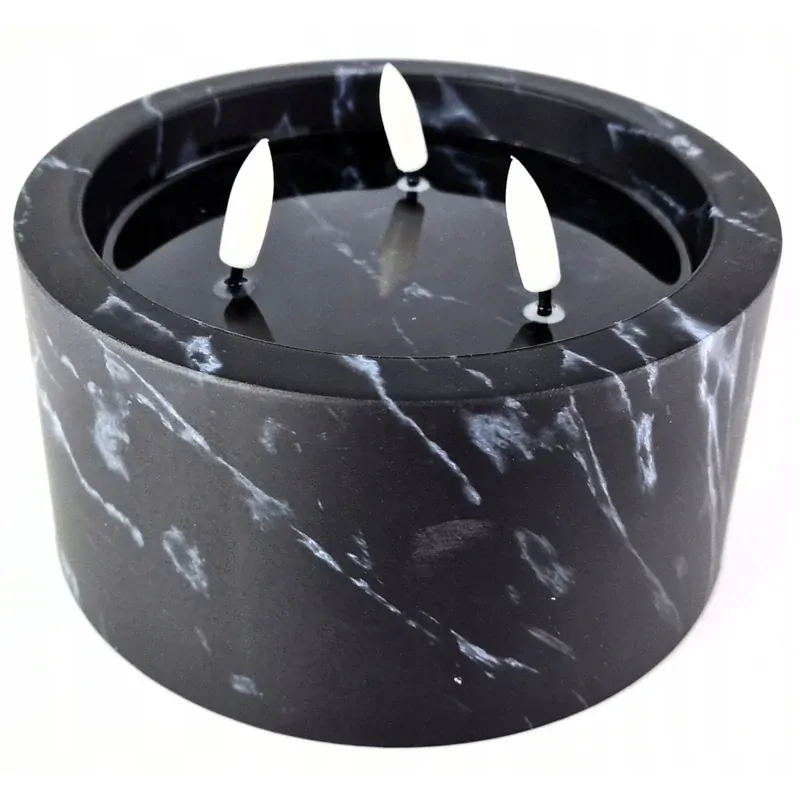 Sviečka LED s mramorovým dizajnom 15cm